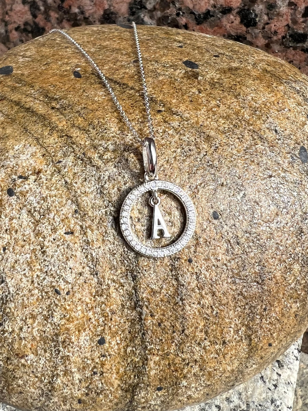 Floating Halo Initial Necklace